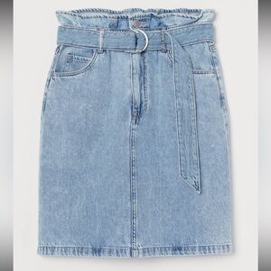 H&M Paper Bag Belted Denim Skirt